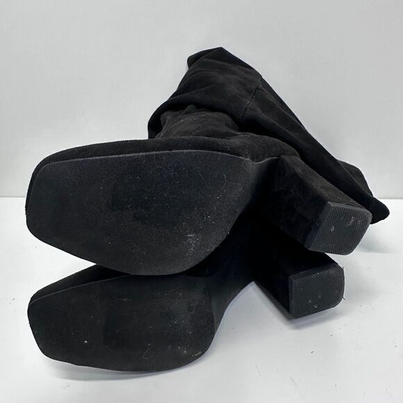 Over the Knee Boots Womens Square Toe Block Heel Size 6.5 - Picture 9 of 9